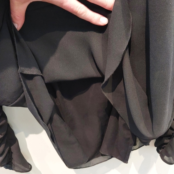 See by Chloe Black Ruched Blouse, Size 38/M - Picture 5 of 6